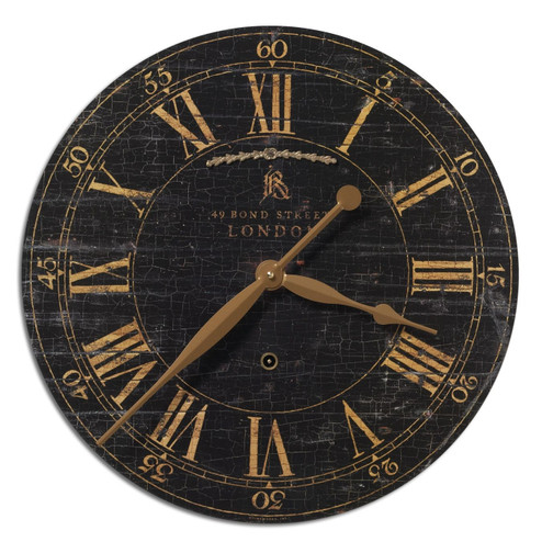 Bond Street Wall Clock in Antiqued Brass (52|06029)