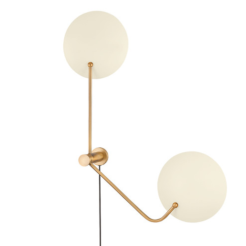 Leif Two Light Wall Sconce in Patina Brass And Soft Sand (67|PTL8141PBRSSD)