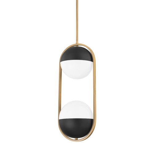 Willard Two Light Pendant in Patina Brass (67|F9922PBRSBK)