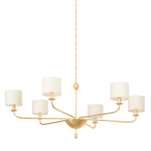 Osmond Six Light Chandelier in Vintage Gold Leaf (67|F9750VGL)