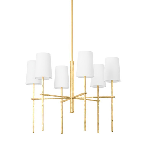 River Six Light Chandelier in Vintage Gold Leaf (67|F8828VGL)