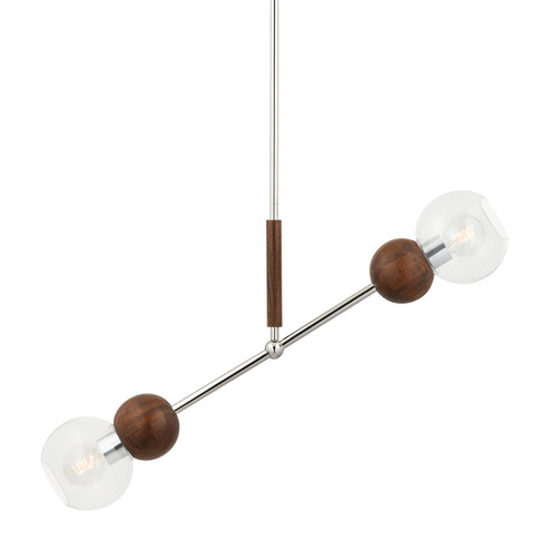 Arlo Two Light Linear Pendant in Polished Ss And Natural Acacia (67|F7677)