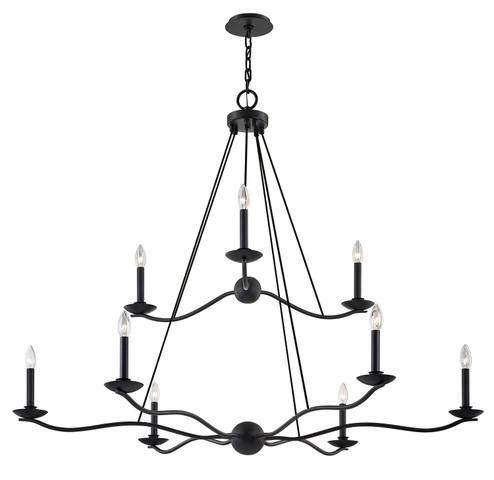 Sawyer Nine Light Chandelier in Forged Iron (67|F6309FOR)