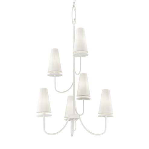 Marcel Six Light Chandelier in Gesso White (67|F6287GSW)
