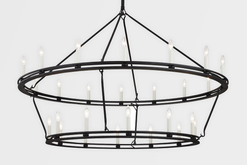 Sutton 28 Light Chandelier in Textured Black (67|F6235TBK)