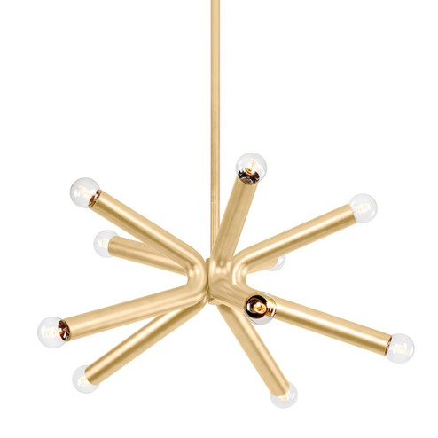 Dash Ten Light Chandelier in Vintage Gold Leaf (67|F6145VGL)