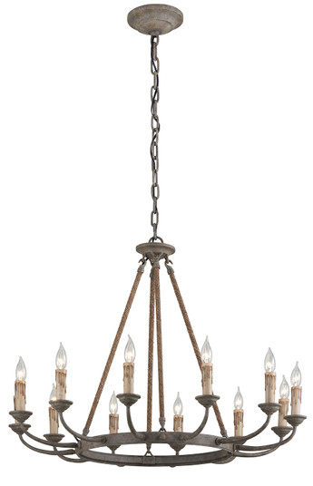 Cyrano 12 Light Chandelier in Earthen Bronze (67|F6117EB)