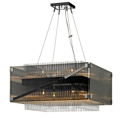 Apollo Eight Light Chandelier in Bronze/Polished Chrome (67|F5906BRZPC)