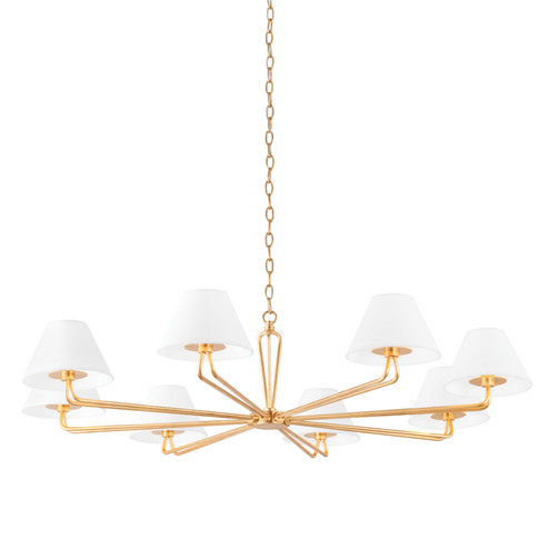 Ozias Eight Light Chandelier in Vintage Gold Leaf (67|F2550VGL)