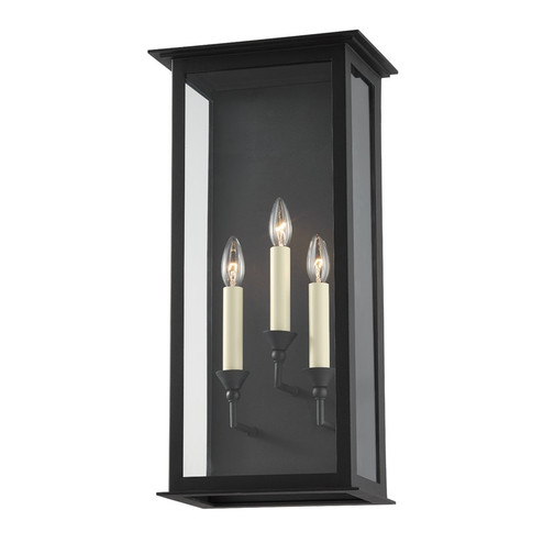 Chauncey Three Light Outdoor Wall Sconce in Textured Black (67|B6993TBK)