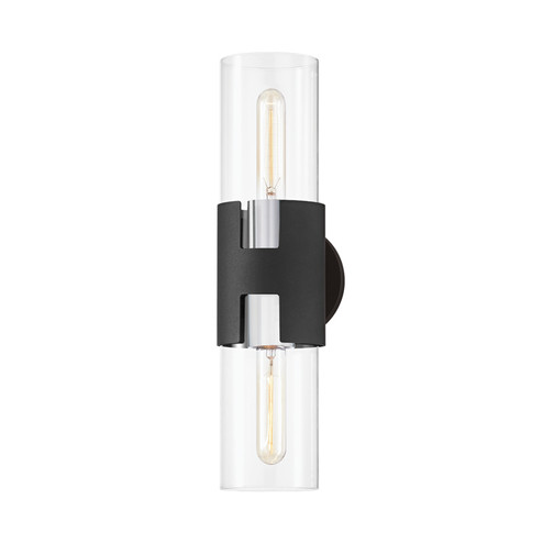 Amado Two Light Wall Sconce in Polished Nickel/Textured Black (67|B3231PNTBK)