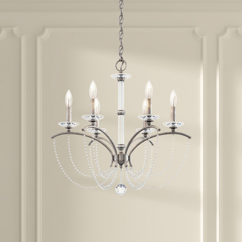 Priscilla Six Light Chandelier in Heirloom Silver (53|BC7106N44O)
