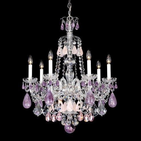 Hamilton Rock Crystal Seven Light Chandelier in Polished Silver (53|5536AM)