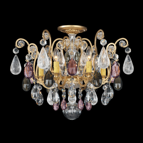 Renaissance Rock Crystal Six Light Semi-Flush Mount in Heirloom Gold (53|358422AD)