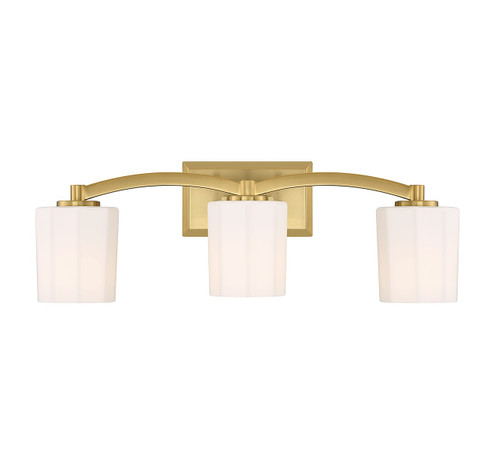 Whitney Three Light Bathroom Vanity in Warm Brass (51|877103322)