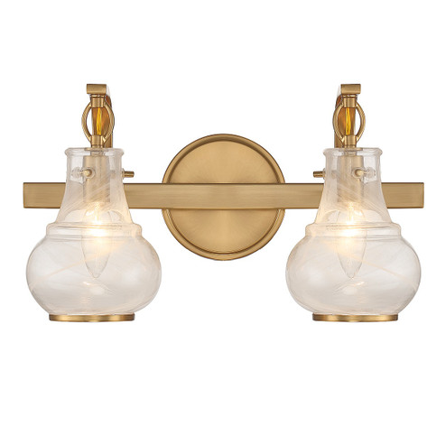 Adams Two Light Bathroom Vanity in Warm Brass (51|844172322)