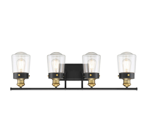 Macauley Four Light Bath Bar in Vintage Black with Warm Brass (51|82069451)