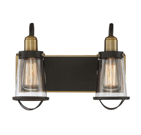 Lansing Two Light Bath Bar in English Bronze and Warm Brass (51|81780279)