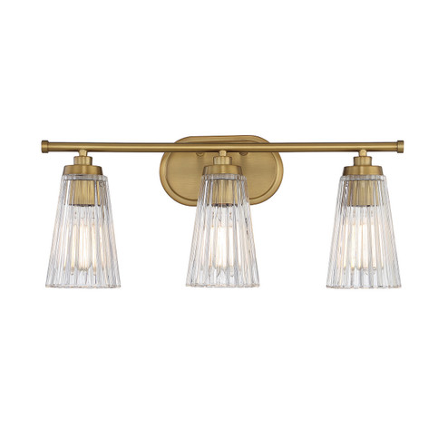 Chantilly Three Light Bathroom Vanity in Warm Brass (51|817453322)