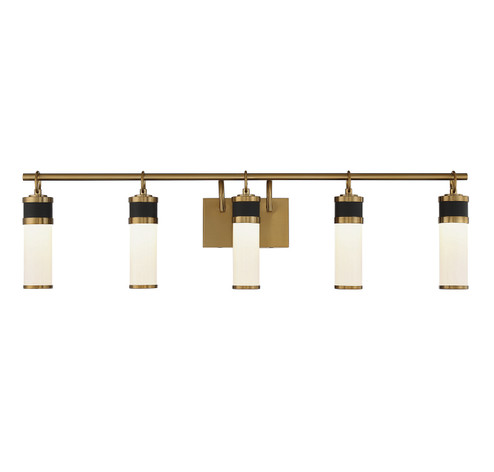 Abel LED Bathroom Vanity in Matte Black with Warm Brass Accents (51|816385143)
