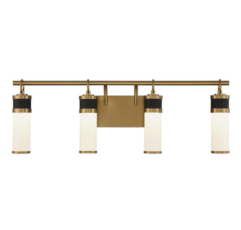 Abel LED Bathroom Vanity in Matte Black with Warm Brass Accents (51|816384143)