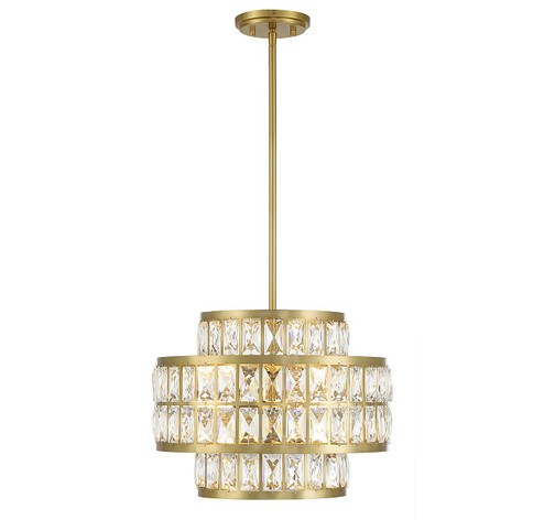 Renzo Three Light Pendant in Warm Brass (51|790443322)