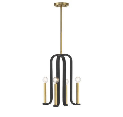 Archway Four Light Pendant in Matte Black with Warm Brass (51|755324143)
