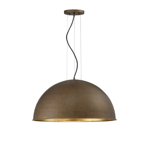 Sommerton Three Light Pendant in Rubbed Bronze with Gold Leaf (51|75014384)