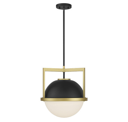 Carlysle One Light Pendant in Matte Black w/Warm Brass (51|746001143)