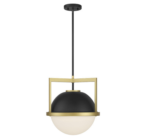 Carlysle One Light Pendant in Matte Black with Warm Brass (51|746001143)