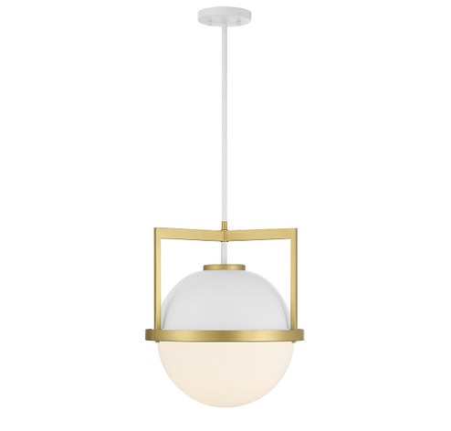 Carlysle One Light Pendant in White with Warm Brass (51|746001142)
