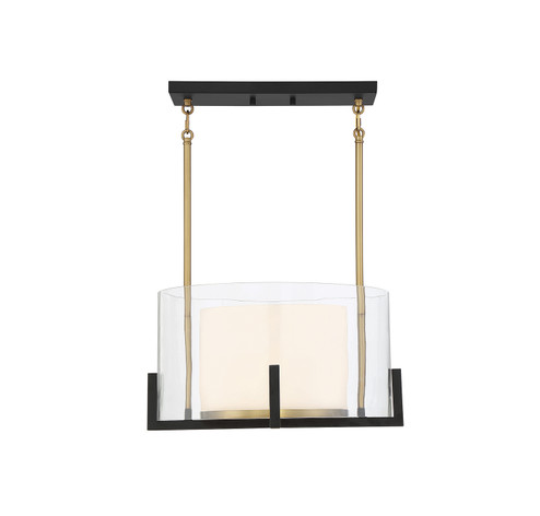 Eaton One Light Pendant in Matte Black with Warm Brass Accents (51|719831143)