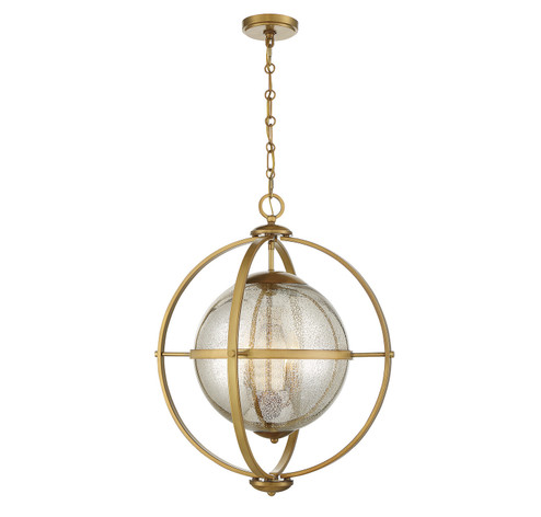 Pearl Three Light Pendant in Warm Brass (51|718723322)