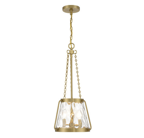Crawford Three Light Pendant in Warm Brass (51|718033322)