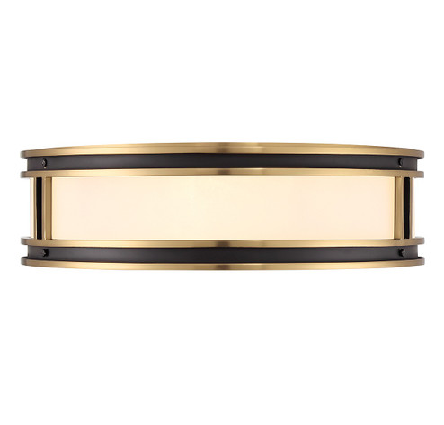 Alberti Four Light Flush Mount in Matte Black with Warm Brass (51|618224143)