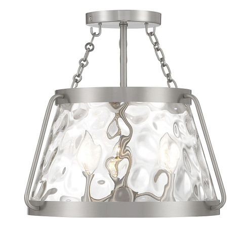 Crawford Three Light Semi-Flush Mount in Satin Nickel (51|618023SN)