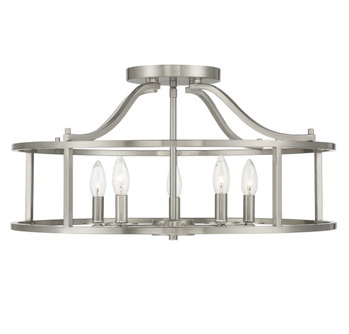 Stockton Five Light Semi Flush Mount in Satin Nickel (51|616795SN)