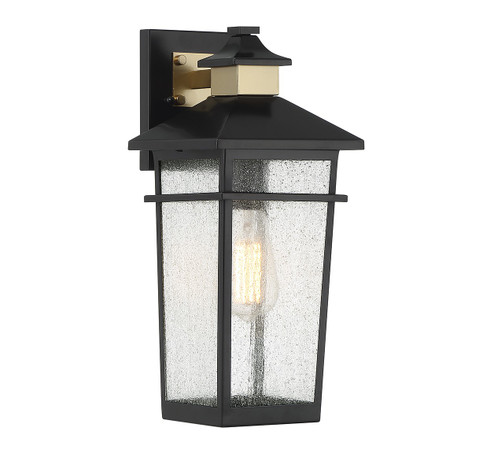 Kingsley One Light Outdoor Wall Lantern in Matte Black with Warm Brass (51|5719143)