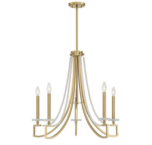 Helen Five Light Chandelier in Warm Brass (51|188035322)