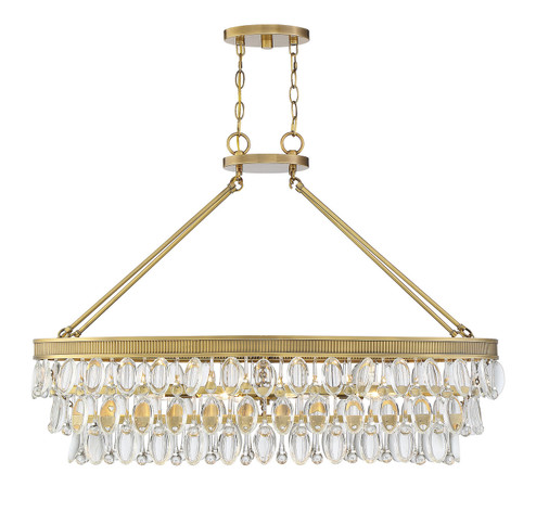 Windham Eight Light Linear Chandelier in Warm Brass (51|187028322)