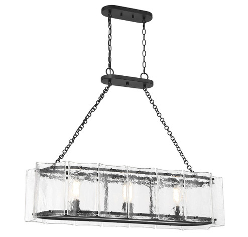 Genry Three Light Linear Chandelier in Matte Black (51|18203389)