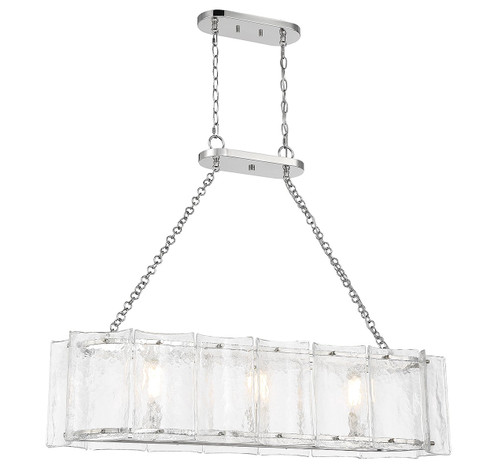 Genry Three Light Linear Chandelier in Polished Nickel (51|182033109)