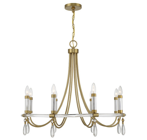 Mayfair Eight Light Chandelier in Warm Brass/Chrome (51|177188195)