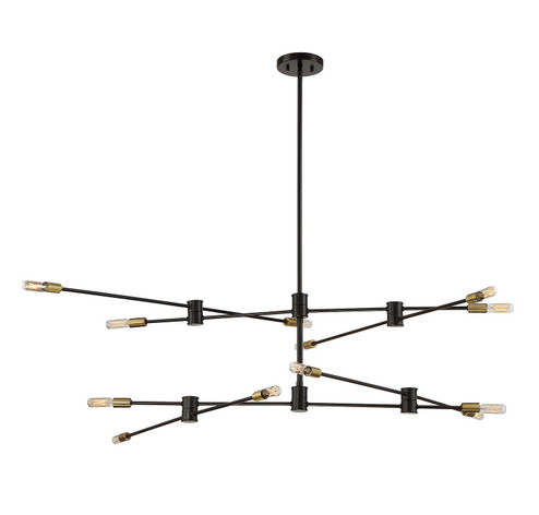 Lyrique 12 Light Chandelier in Bronze with Brass Accents (51|170011277)