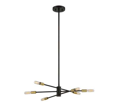 Lyrique Six Light Chandelier in Bronze with Brass Accents (51|17000677)
