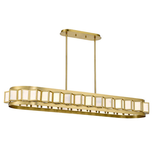 Gideon Eight Light Linear Chandelier in Warm Brass (51|131658322)