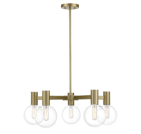 Wright Five Light Chandelier in Warm Brass (51|130735322)