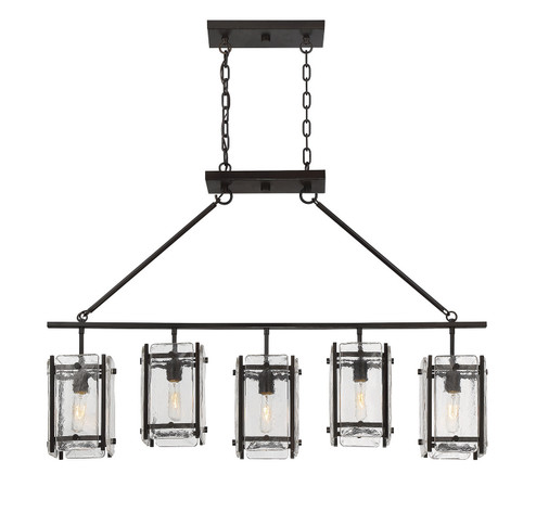 Glenwood Five Light Linear Chandelier in English Bronze (51|13043513)