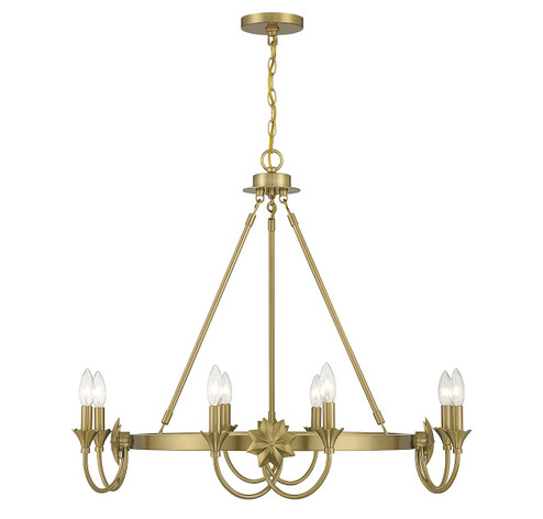 Sullivan Eight Light Chandelier in Warm Brass (51|122068322)