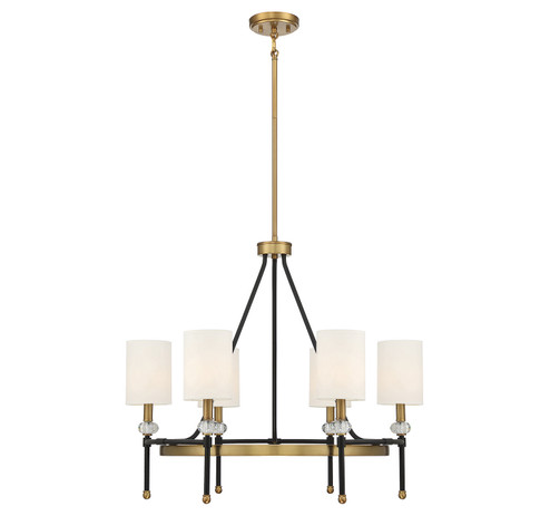 Tivoli Six Light Chandelier in Matte Black with Warm Brass Accents (51|118936143)